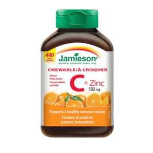 jamieson 維他命 c + 鋅 咀嚼片 (500 毫克) 香橙味 加量裝 400粒