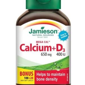 jamieson 高濃鈣650 毫克+維他命d3 400iu 100+20粒超值加量裝