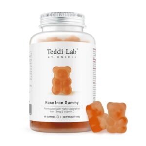 unichi teddi lab富鐵小熊軟糖 玫瑰紅棗味 60粒