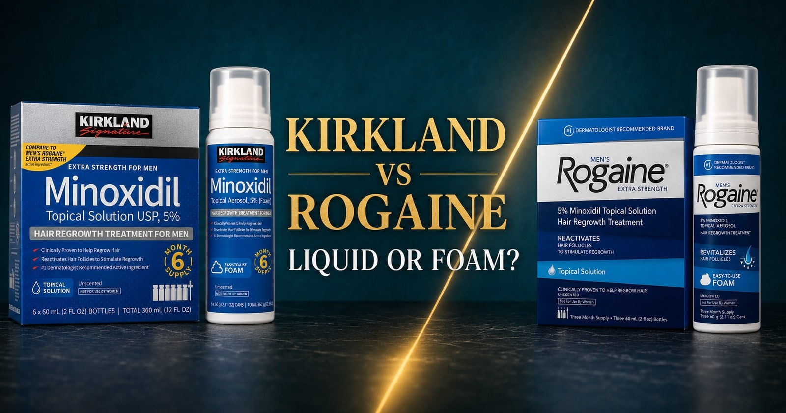 Kirkland 與 ROGAINE 包裝規格比較